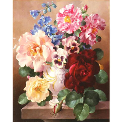 

Colorful Flowers Cotton Thread Cross Stitch DIY Needlework Embroidery Kits