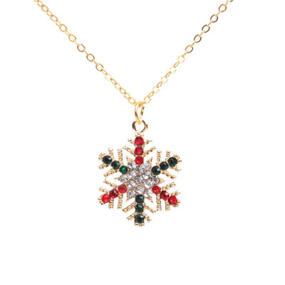 

Merry Christmas Tree Santa Snowman Snowflake Necklace for Sweater Fairy Lady Clothing Accessories