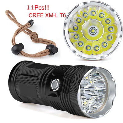 

Saidsome Super Bright 14x XM- T6 LED Flashlight Torch 4x 18650 Hunting Light Lamp flashlight lamp