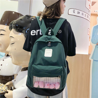 

Ins wind bag female Korean version of high school junior high school junior high school junior high school girl transparent Mori h