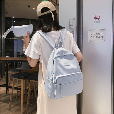 

Junior high school schoolbag female ins wind Korean high school minimalist Mori Hyun-a Kim wind backpack tide card female Joker st