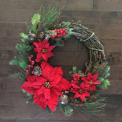 

Christmas Xmas Wreath Plant Rattan Circle Wall Door Decor Simulation Dia 37cm