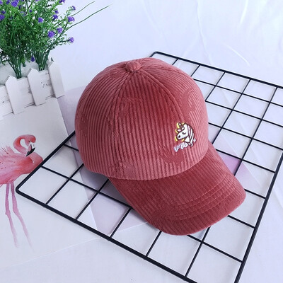 

Childrens Unicorn embroidered cap Korean version autumn&winter soft top leisure baseball cap children