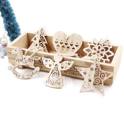 

Christmas Xmas Decoration Wood Snowflake Tree Pendants Wooden Beads Rope Fashion