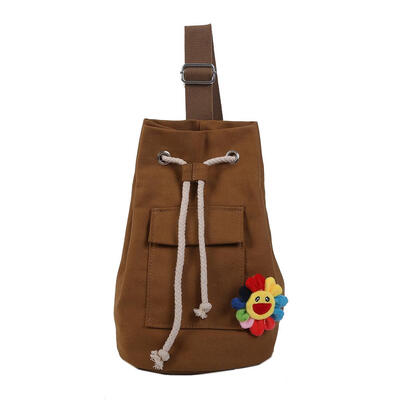 

Canvas Shoulder Bags Casual Women Rope Pocket Large Messenger Crossbody Bag
