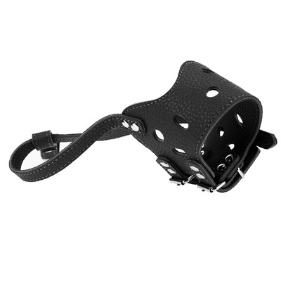 

Adjustable Leather Dog Muzzle Anti Bark Bite Chew Dog Training Products