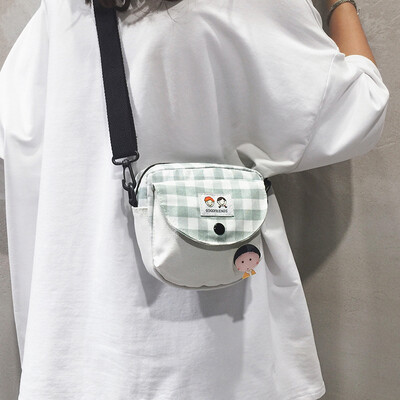 

Canvas Messenger bag female wild ins summer small bag female 2019 new cute shoulder small square bag mobile phone bag