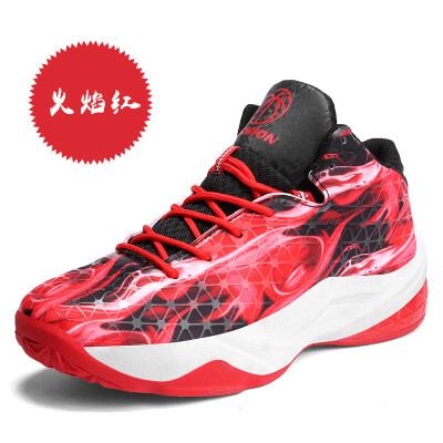 

Mesh shock absorption breathable basketball shoes male Korean version of the trend of non-slip boots sports shoes men