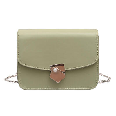 

Solid Color Casual Women PU Leather Shoulder Bag Flap Chain Messenger Bags