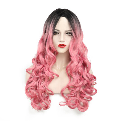 

Fashion Long Curly Hair Gradient Wig Women Costume Halloween Anime Cosplay Wig