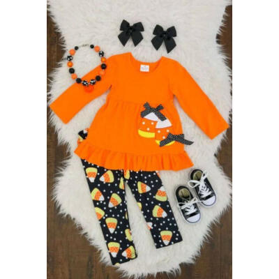 

US Toddler Baby Girl T-shirt Tops DressFlower Pants Leggings Halloween Costume