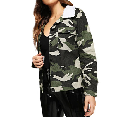

Toponeto New Womens Fashion Winter Warm Fuax Fur Long Sleeve Sexy Coat Camouflag Outwear
