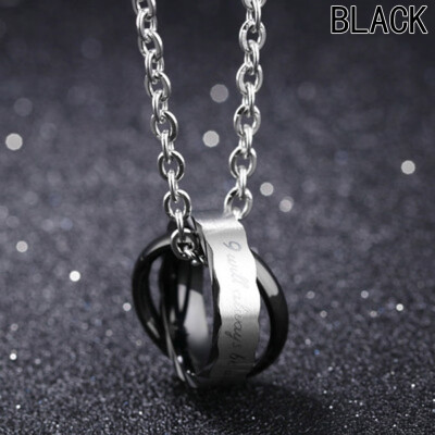 

Jewelry Double Ring Titanium Steel Couples Love Pendant Neck