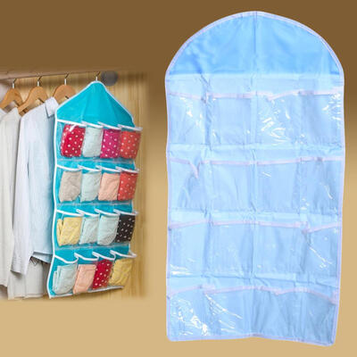 

16 Grids Wardrobe Hanging Bags Socks Briefs Organizer Clothing Hangers
