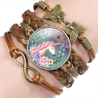 

16 Styles Children Cartoon Unicorn Multilayer Bracelet Birthday Gift