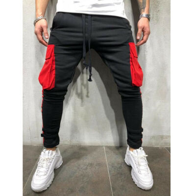 

Mens Slim Fit Urban Straight Leg Trousers Casual Pencil Jogger Long Cargo Pants