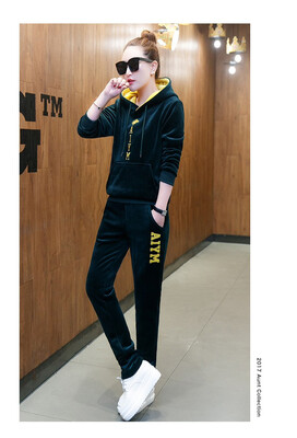 

Sports set women 2018 spring&autumn new Korean version of fashion embroidery fashionable leisure dress two-piece women