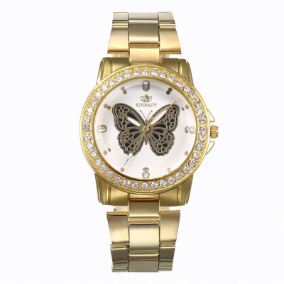 

Womens fashion luxury rhinestone diamond butterfly steel strip