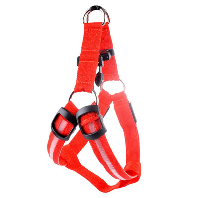 

Pet Dog LED Glowing Harnesses Battery Operated Light Chest Strap Puppy Dog Fashion Glow Nylon Harnesses Outdoor Walking Supplies