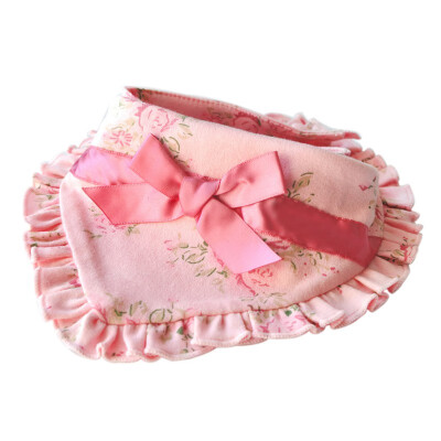 

Toddler Baby Scarf Flower Printed Bow Triangle Saliva Towel Bibs Bandana Cotton Feeding