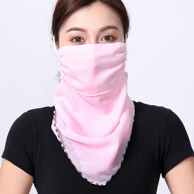 

Summer sun-proof earmuffs printed chiffon windproof dust-proof veil neck scarf wild bike protective mask