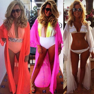 

Women Sexy Chiffon Long Dress Sarong Pareo Beach Bikini Swimwear Cover Up Scarf One Size