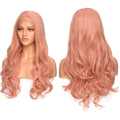 

Real Thick Brazilian Lace Front Hair Wig Heat Resistant Long Wigs Pink Gray