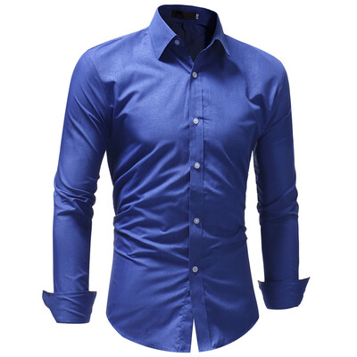 

Men\s Fashion Casual Slim Long Sleeve Lapel Shirt