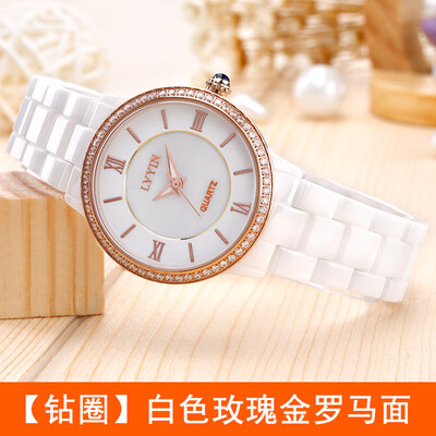 

Greens watch womens watch genuine quartz watch new style fashion white diamond waterproof womens watch