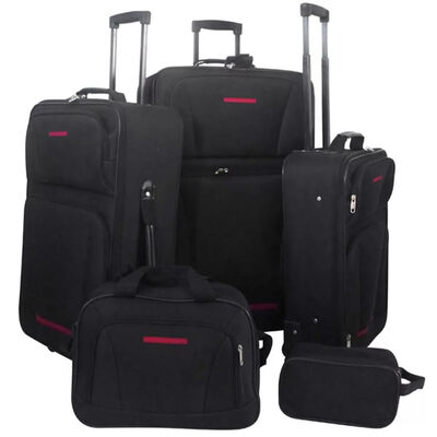 

5 Piece Travel Luggage Set Black