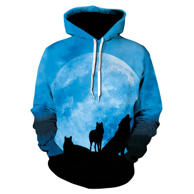 

Toponeto Mens New Style 3D Printed Hoodie Hooded Loose Long Sleeve Sweatershirt Tops