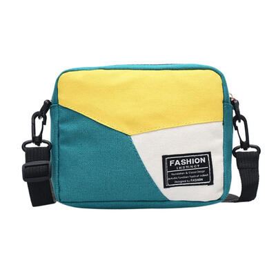 

Canvas Messenger Crossbody Bag Unisex Patchwork Casual Shoulder Bags Purse