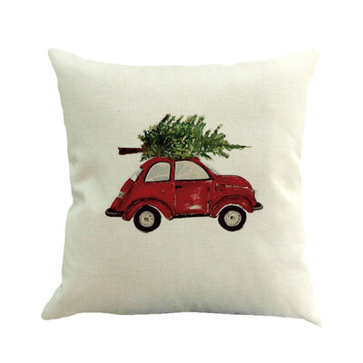 

〖Follure〗Christmas Cotton Linen Sofa Car Home Waist Cushion Cover Throw Pillow Case A