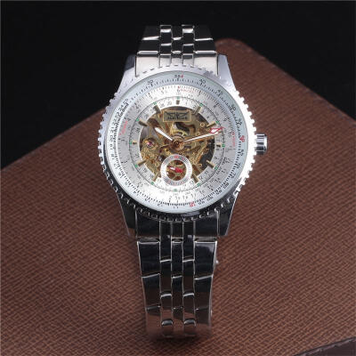 

Retro Fashion Design Skeleton Sport Mechanical Watch Hands Transparent Mesh Bracelet For Men Top Brand Luxury