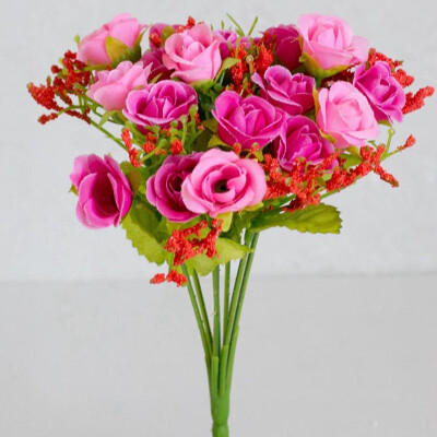 

Artifical Flower 1 Bouquet 21 Heads Artifical Fake Rose Weeding Party Home Decor Silk Flower