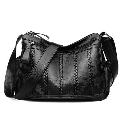 

Solid Color Simple Shoulder Handbags Women Leather Crossbody Satchel Bags