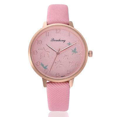 

Korean fashion maple leaf dial ladies watch digital scale quartz watch