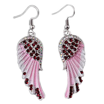 

Party Fashion Angel Wing Rhinestone Inlaid Dangle Women Hook Earrings Jewelry