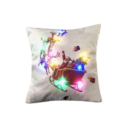 

Tailored Christmas Lighting LED Cushion Cover Home Decor Throw Pillowcase Sofa Flashing