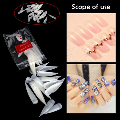 

Gobestart Nail tip long salon fake nail piece finished 500 pieces half stick art long nail