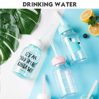

New Transparent Plastic Student Water Bottle 350ml Portable Water Bottle Sports Decor Water Bottle with Tea Filter Layer
