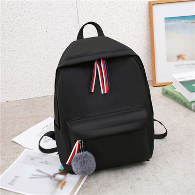

Tailored Fashion Student Canvas Bag Female Ribbon Shoulder Bag Casual Simple Backpack
