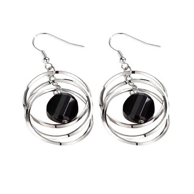 

Elegant Geometric Hollow Circle Pendant Hook Earrings Women Party Jewelry Gift