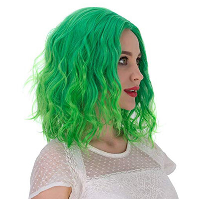 

〖Follure〗Womens Fashion Wig Green Synthetic Hair short Wigs Curly Wig