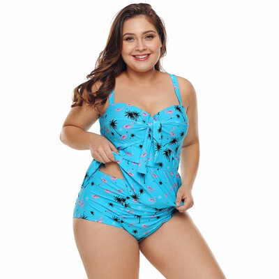 

Plus Size split Womens Swimwear pound high waist strap bikini