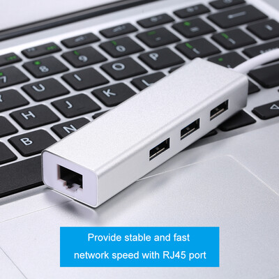 

USB30 to Ethernet LAN RJ45 Network Card Adapter with USB30 Hub 3 Ports for Laptop