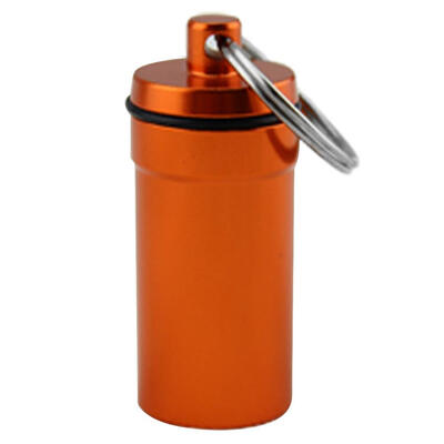 

Outdoor Mini Aluminum Waterproof Medicine Storage Bottle Pill Box Keychain