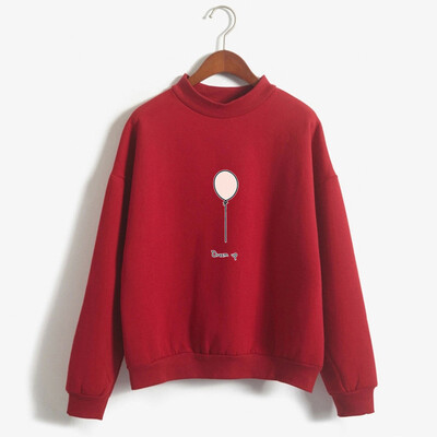 

Starmoon Women O-Neck Solid Color Balloon Pattern Long Sleeve Plus Velvet Sweatshirt