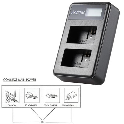 

Andoer NP-FW50 Rechargeable LED Display Li-ion Battery Charger Pack 2-Slot USB Cable Kit for SONY Alpha A7 A7R A7S A5000 A6000 NEX