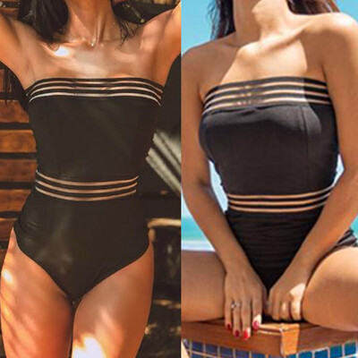 

Roseonmyhand Womens Sexy One-Piece Solid Tube Top Bikini Swimsuit Beachwear